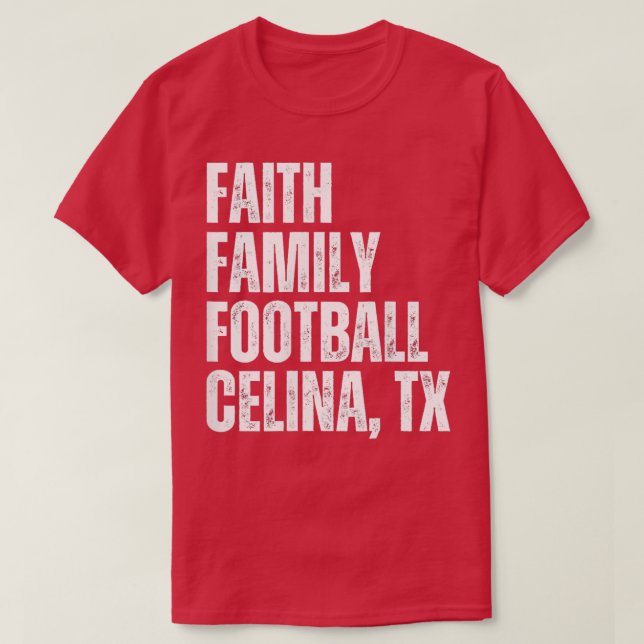 Camiseta Faith Family Celina Texas Esportivos Cotas (Frente do Design)