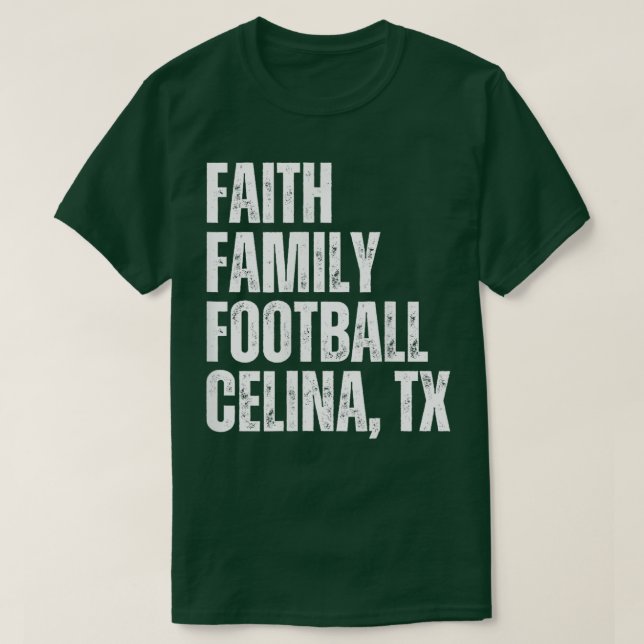 Camiseta Faith Family Celina Texas Sports Cotações 1 (Frente do Design)