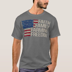 Camiseta Faith Family Farming Freedom - bandeira americana