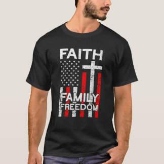 Camiseta Faith Family Freedom American Flag USA Funny 4th O
