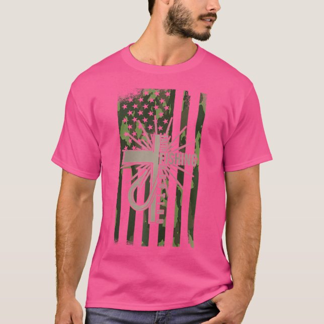 Camiseta Faith Fisheries Hunter Christian Cross Ameri (Frente)