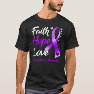 Camiseta Faith Hope ama a consciência da Sarcoidose