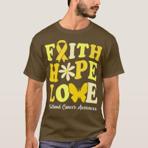 Camiseta Faith Hope ama a consciência do Cancer de infância