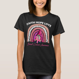 Camiseta Faith Hope ama a consciência do Cancer de mama ros