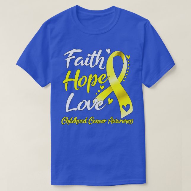 Camiseta Faith Hope ama a consciência do Cancer infantil (1 (Frente do Design)