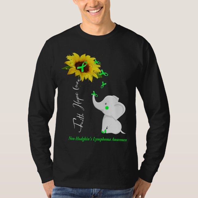 Camiseta Faith Hope ama a consciência do linfoma não-Hodgki (Frente)