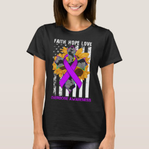 Camiseta Faith Hope Ama A Sensibilização Para A Sobredosage