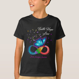 Camiseta Faith Hope ama Aneurisma do Cérebro Consciência