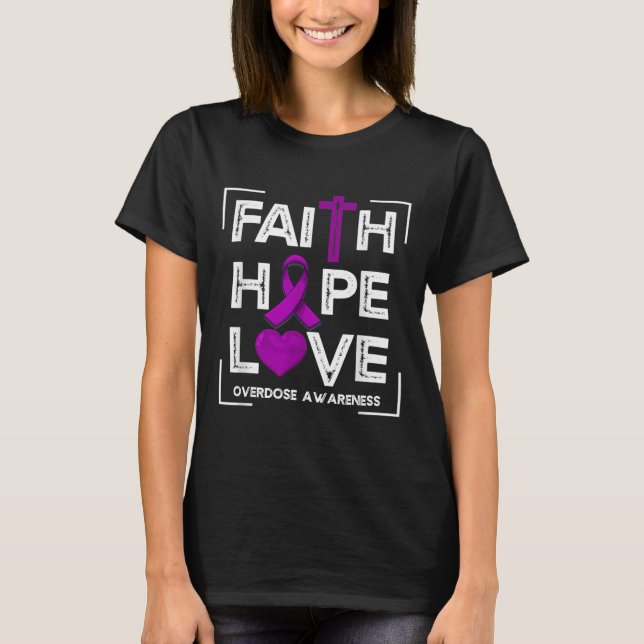 Camiseta Faith Hope ama as mulheres cristãs a conhecerem a  (Frente)