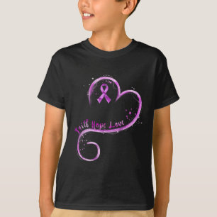 Camiseta Faith Hope ama Atenção à Sobredosagem de Fita Roxa