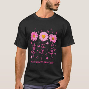 Camiseta Faith Hope ama Awarenes do Cancer de Fita Rosa