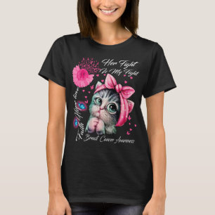 Camiseta Faith Hope ama Cancer de mama Consciência Cat Flor