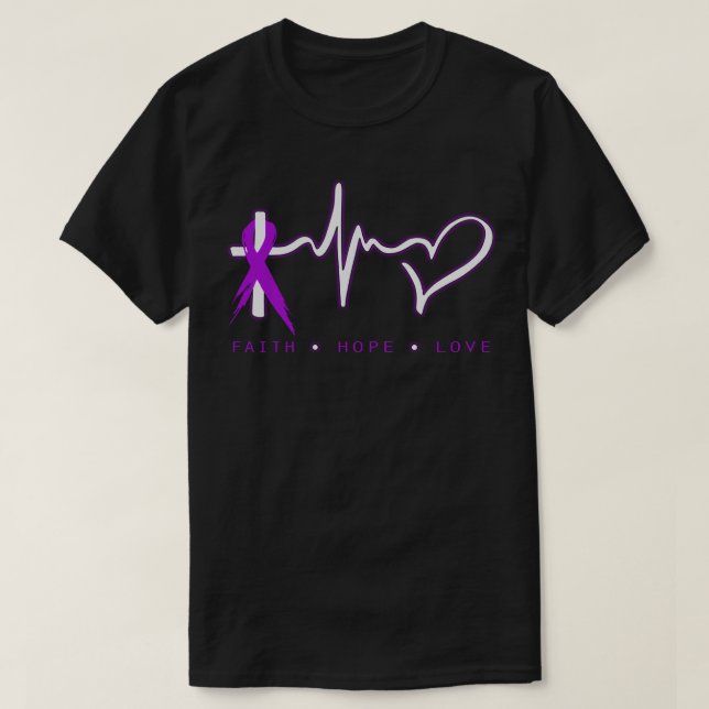 Camiseta Faith Hope ama Christian Peach Ribbon Warrior  (Frente do Design)