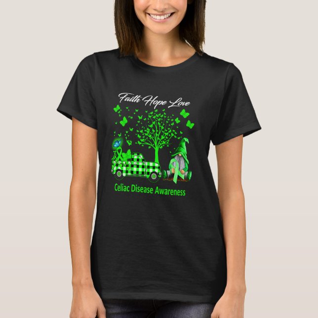 Camiseta Faith Hope ama Consciência da Doença Celular (Frente)