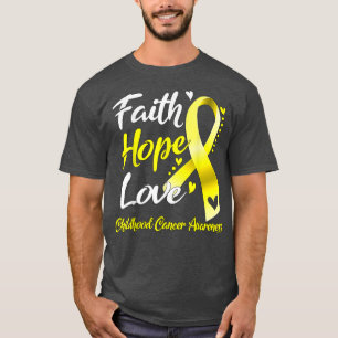 Camiseta Faith Hope ama Consciência do Cancer infantil 1643