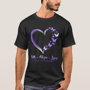 Camiseta Faith Hope ama doença de Alzheimer Cardíaco Butter