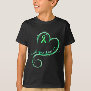 Camiseta Faith Hope ama Doença Renal Verde da Fita Awaren
