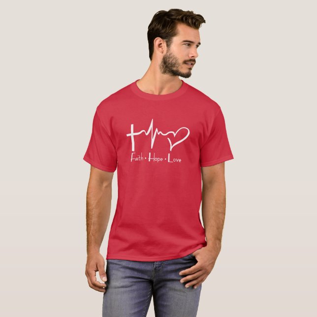 Camiseta Faith Hope ama Espírito Religião (Frente Completa)
