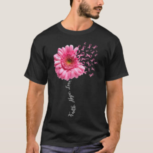 Camiseta Faith Hope ama Fatiga Rosa Fita Fita Friso Cama
