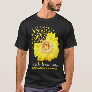 Camiseta Faith Hope ama Friso de Consciência do Cancer Infa
