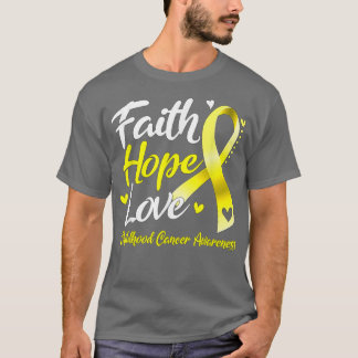 Camiseta Faith Hope ama Friso de Consciência do Cancer Infa