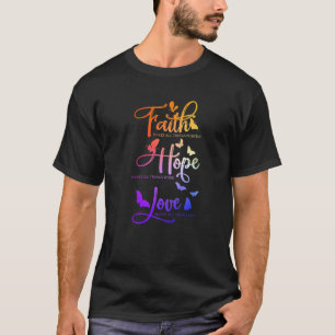 Camiseta Faith Hope ama Jesus Por Mulheres Crianças