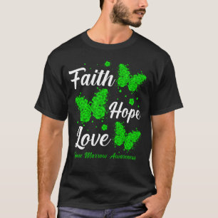 Camiseta Faith Hope ama Medula Óssea Atenção Borboleta