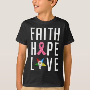 Camiseta Faith Hope Ama O Cancer Da Mãe Da Estrela Oriental