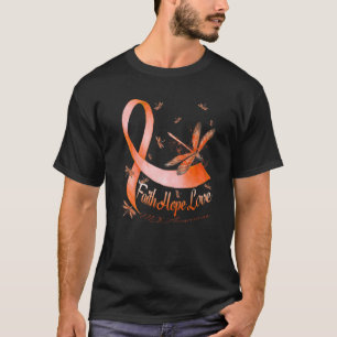 Camiseta Faith Hope ama o Dragonfly da Consciência da MS