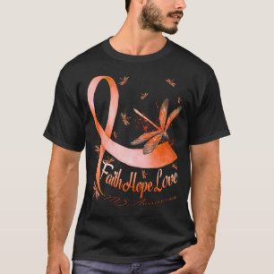Camiseta Faith Hope ama o Dragonfly da Consciência da MS