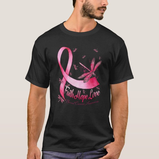 Camiseta Faith Hope ama o dragonista da consciência do Canc (Frente)