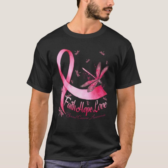 Camiseta Faith Hope ama o dragonista da consciência do Canc (Frente)