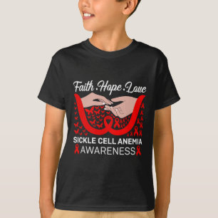 Camiseta Faith Hope ama Red Butterfly Anemia Celular A