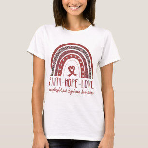 Camiseta Faith Hope ama Síndrome de Antifosfolípidos Awaren