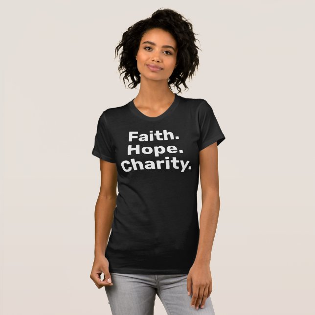 Camiseta Faith Hope Charity Christian Minimalist for Women (Frente Completa)