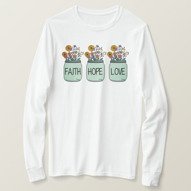 Camiseta Faith Hope Love (Frente do Design)