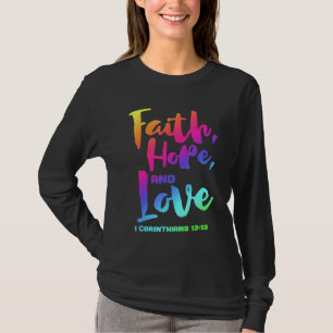 Camiseta Faith Hope Love 1 Corinthians 1313 Bíblia Verse Ch