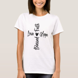 Camiseta Faith Hope Love Bendito Cross