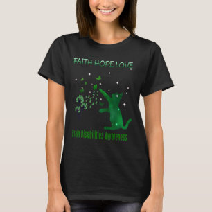 Camiseta Faith Hope Love Brain Disabilities Consciência 1