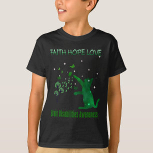Camiseta Faith Hope Love Brain Disabilities Consciência 1