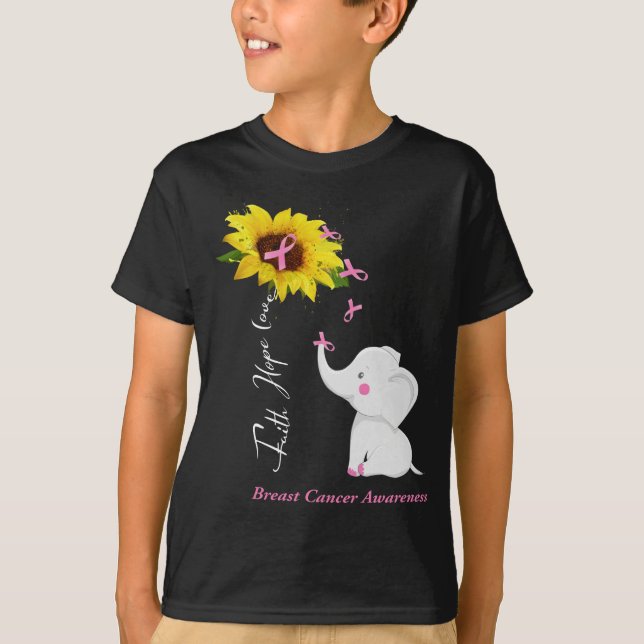 Camiseta Faith Hope Love Breast Cancer Awareness (Frente)