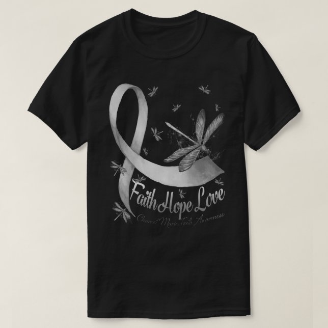 Camiseta Faith Hope Love Charcot Marie Tooth Awarness Drag (Frente do Design)