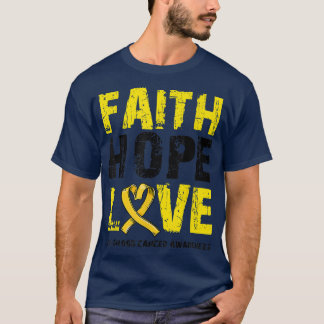 Camiseta Faith Hope Love Childhood Cancer Awarness1644