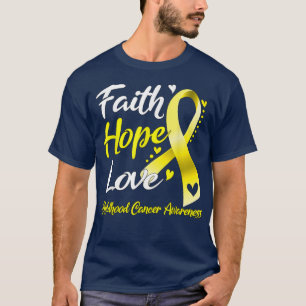 Camiseta Faith Hope Love Childhood Cancer Awarness1654