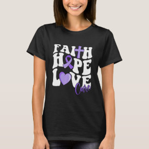 Camiseta Faith Hope Love Cure Puple Rett Síndrome de Fita R
