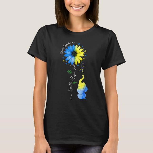 Camiseta Faith Hope Love Down Síndrome de Consciência Friso (Frente)
