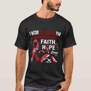 Camiseta Faith Hope Love Eu Visto Burgundy Por Aneurismo Ce