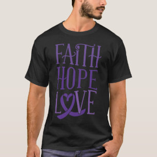 Camiseta Faith Hope Love - Fibromialgia Apoio à Consciência