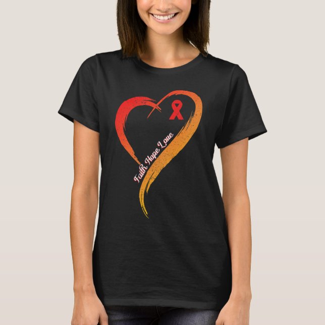 Camiseta Faith Hope Love Heart Disease Awareness Cardiologi (Frente)