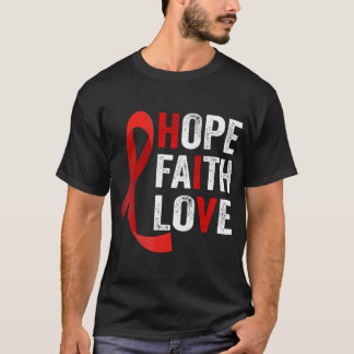 Camiseta Faith Hope Love - Hiv World Aids Day Consciência